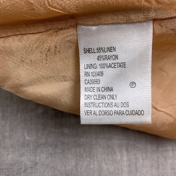 Tahari ASL Dress Women 8 Orange‎ Brown Sheath Short Boho Aztec Boho Gypsy Linen - Picture 5 of 11